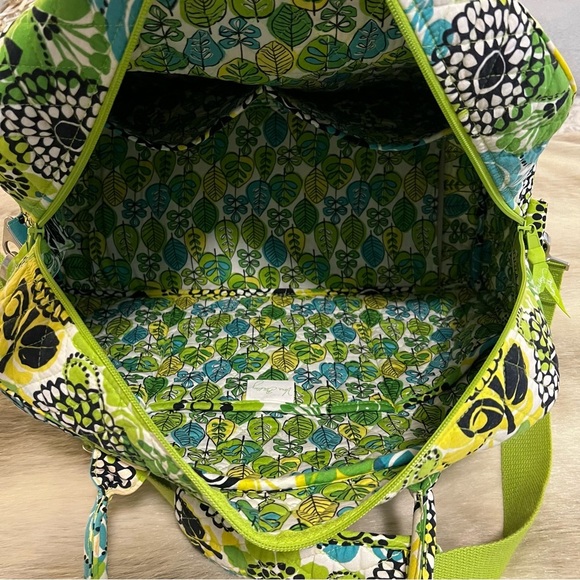 VERA BRADLEY Limes Up 2012 Weekender Trolly Bag Lightweight Yellow Green Floral - Picture 11 of 13